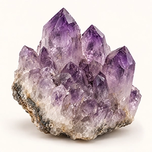 A purple amethyst crystal
