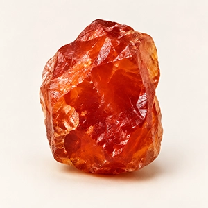 An orange-red carnelian stone