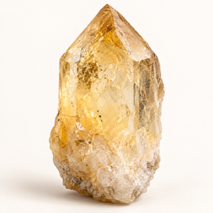 A golden citrine crystal