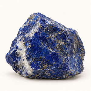 A deep blue lapis lazuli stone with gold flecks