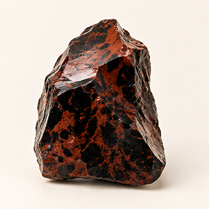 A black and reddish-brown mahogany obsidian stone