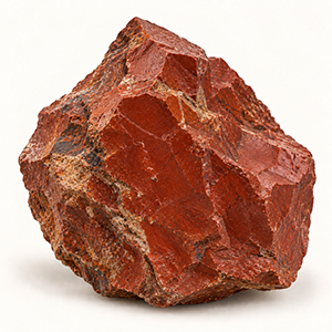 A polished red jasper stone