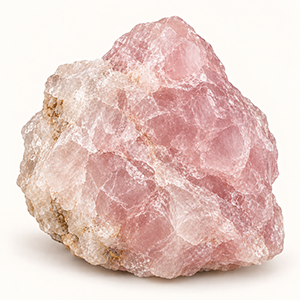 A pink rose quartz stone