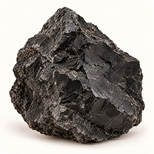 A black shungite stone