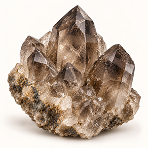 A smoky brown quartz crystal